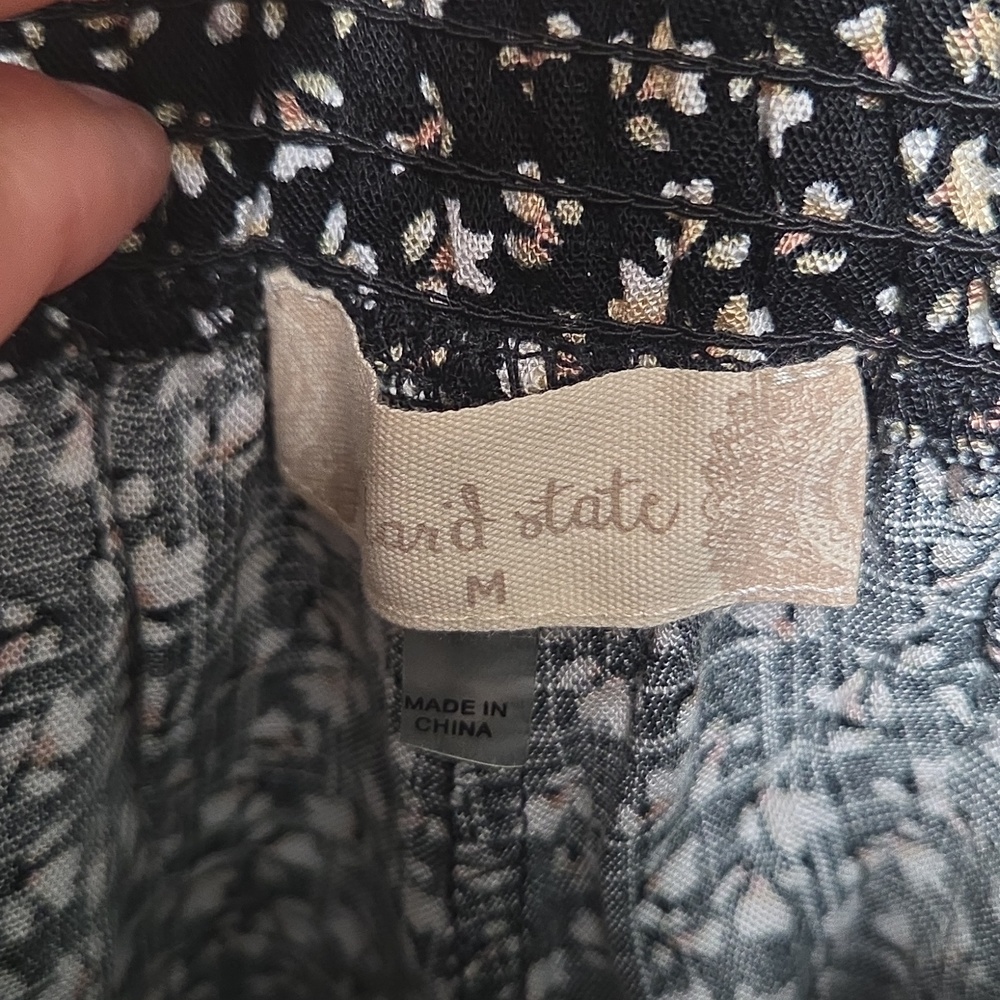 Altar'd State Black Floral Ruffle Hem Shorts - Picture 4 of 4